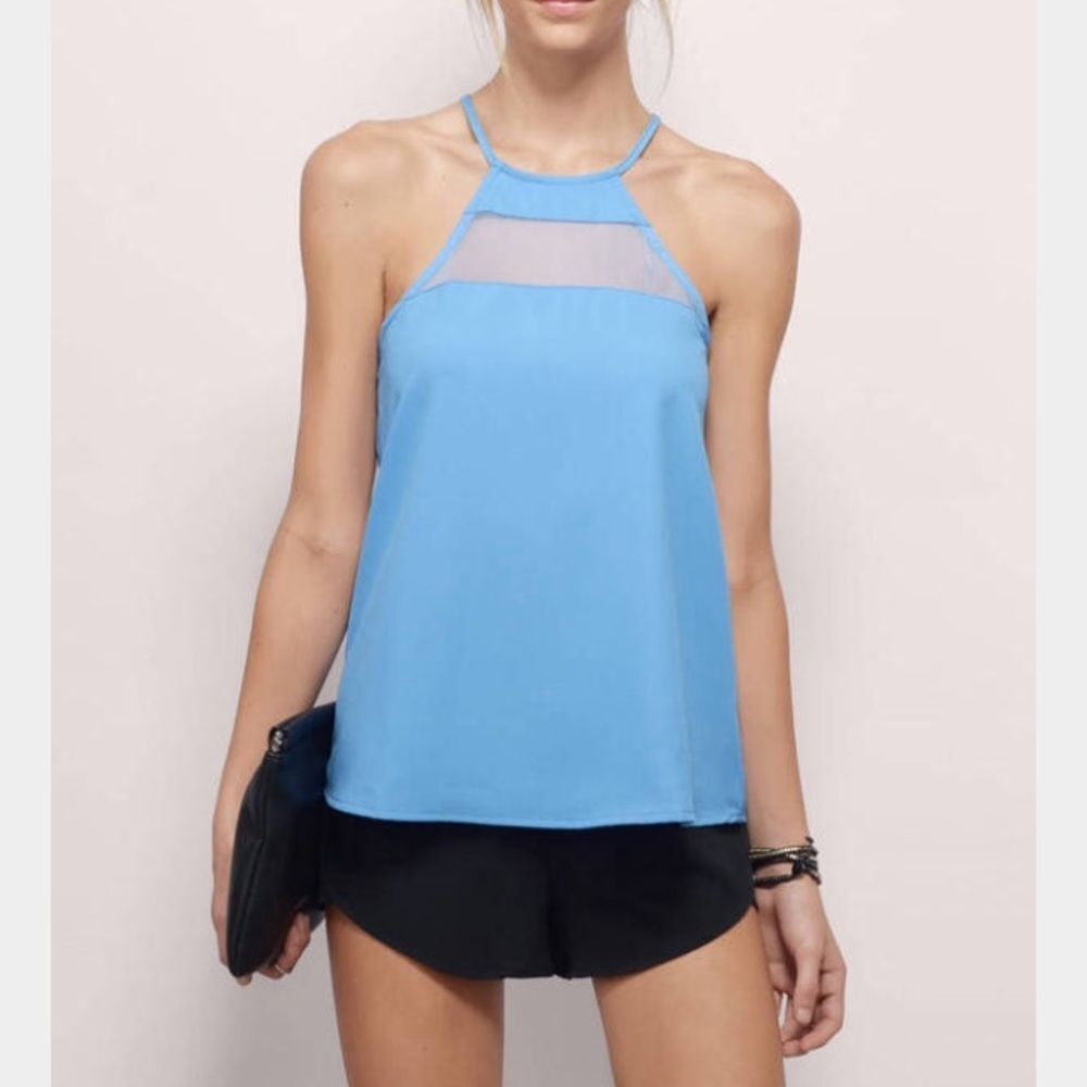 NWOT baby blue mesh top